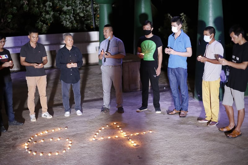 中国异议人士举行六四烛光晚会。(志愿者提供/记者乔龙)