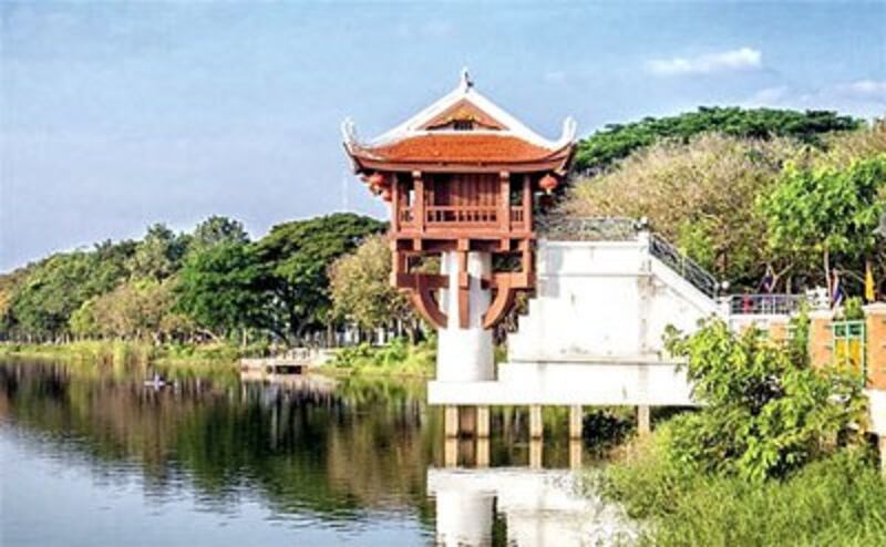 Chùa Một Cột Việt Nam tại tỉnh Khon Kaen - Ảnh: Nguyễn Tập/TN 