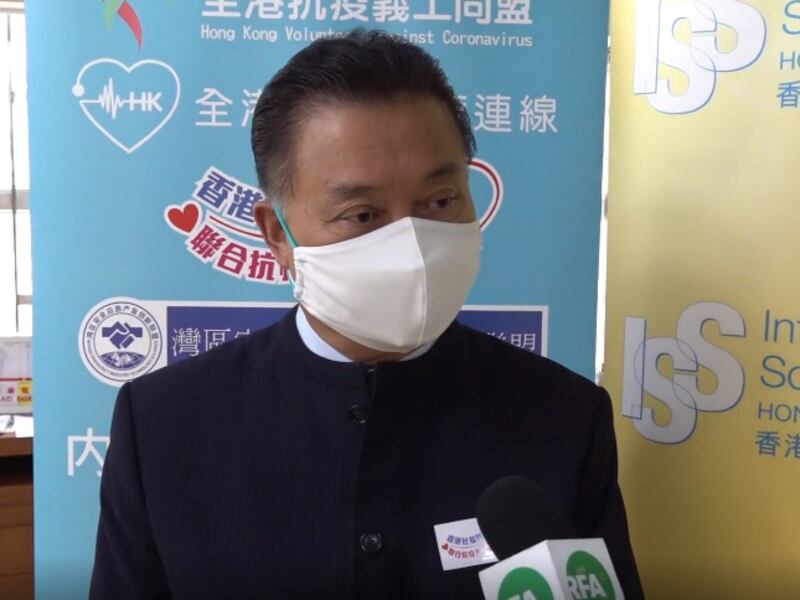 「連線」總召集人陳振彬說,防疫抗疫始終是政府做主導責任,他們只是配合政府。(石頭 攝)