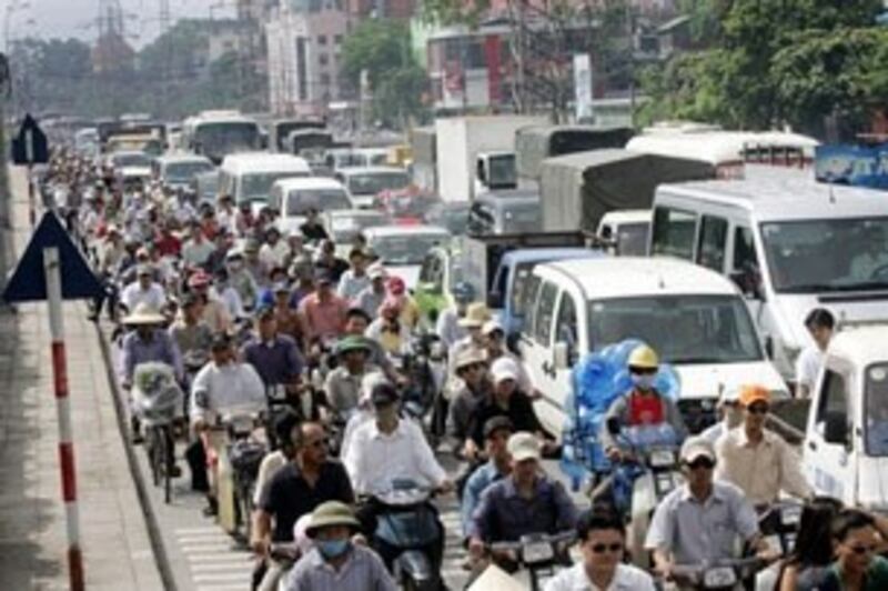 Vấn nạn kẹt xe tại Thành phố Hồ Chí Minh. AFP PHOTO.