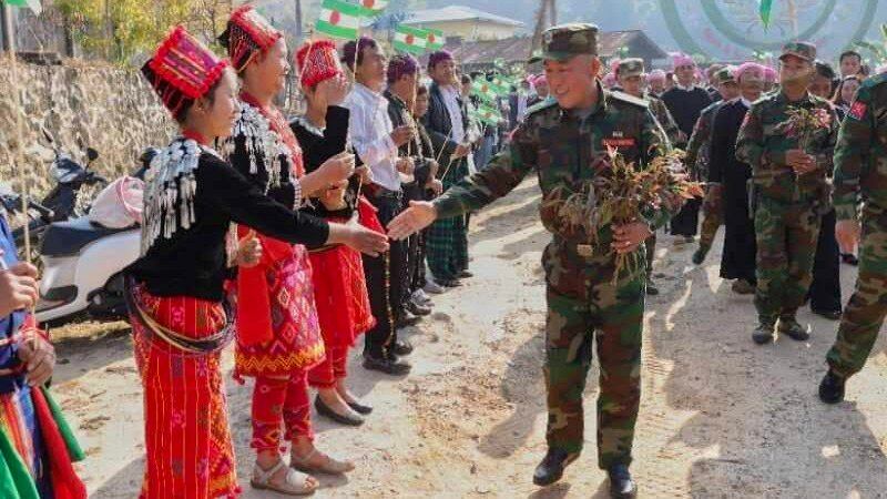 TNLA တာဝန်ရှိသူများမှ သိမ်းယူထားသည့် မိုင်းငေါ့မြို့၊ မိုင်းလုံမြို့နှင့် မန်တုံမြို့များသို့ ၂၀၂၄ ခုနှစ်၊ ဖေဖော်ဝါရီလ ၆ ရက်နေ့တွင် သွားရောက်စစ်ဆေးနေစဉ်။ (PSLF/TNLA News Photo)