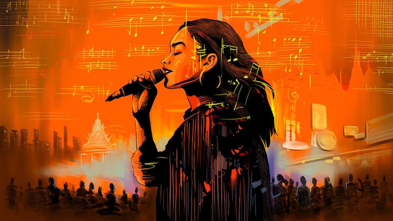 Myanmar musicians illustration