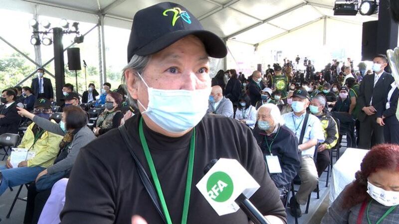 台湾二二八受难者关怀总会秘书长林黎彩。(记者李宗翰摄)