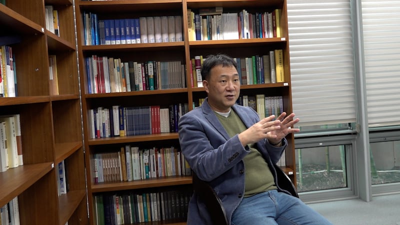 북한 드론 기술과 관련해 양욱 아산정책연구원 연구위원이 RFA와 인터뷰하고 있다.