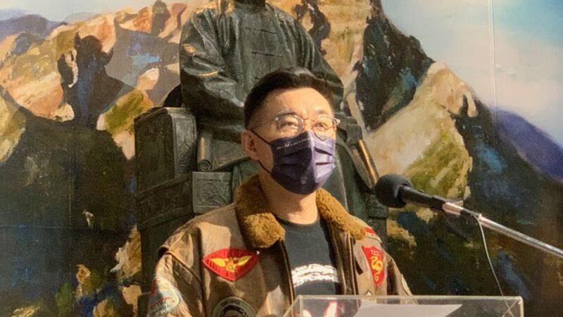 国民党主席江启臣指出飞虎队建立了中华民国与美国的友谊。(记者 黄春梅摄)
