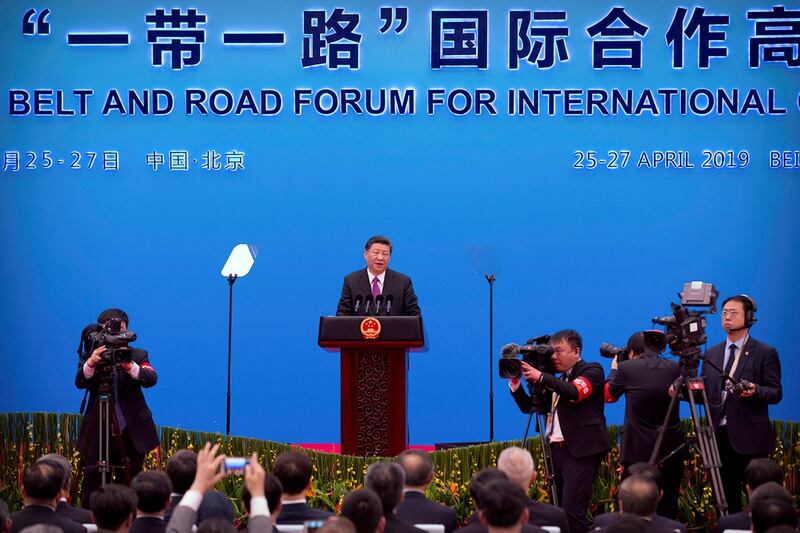 中国领导人习近平2019年4月27日出席在北京举办的“一带一路”论坛（美联社）