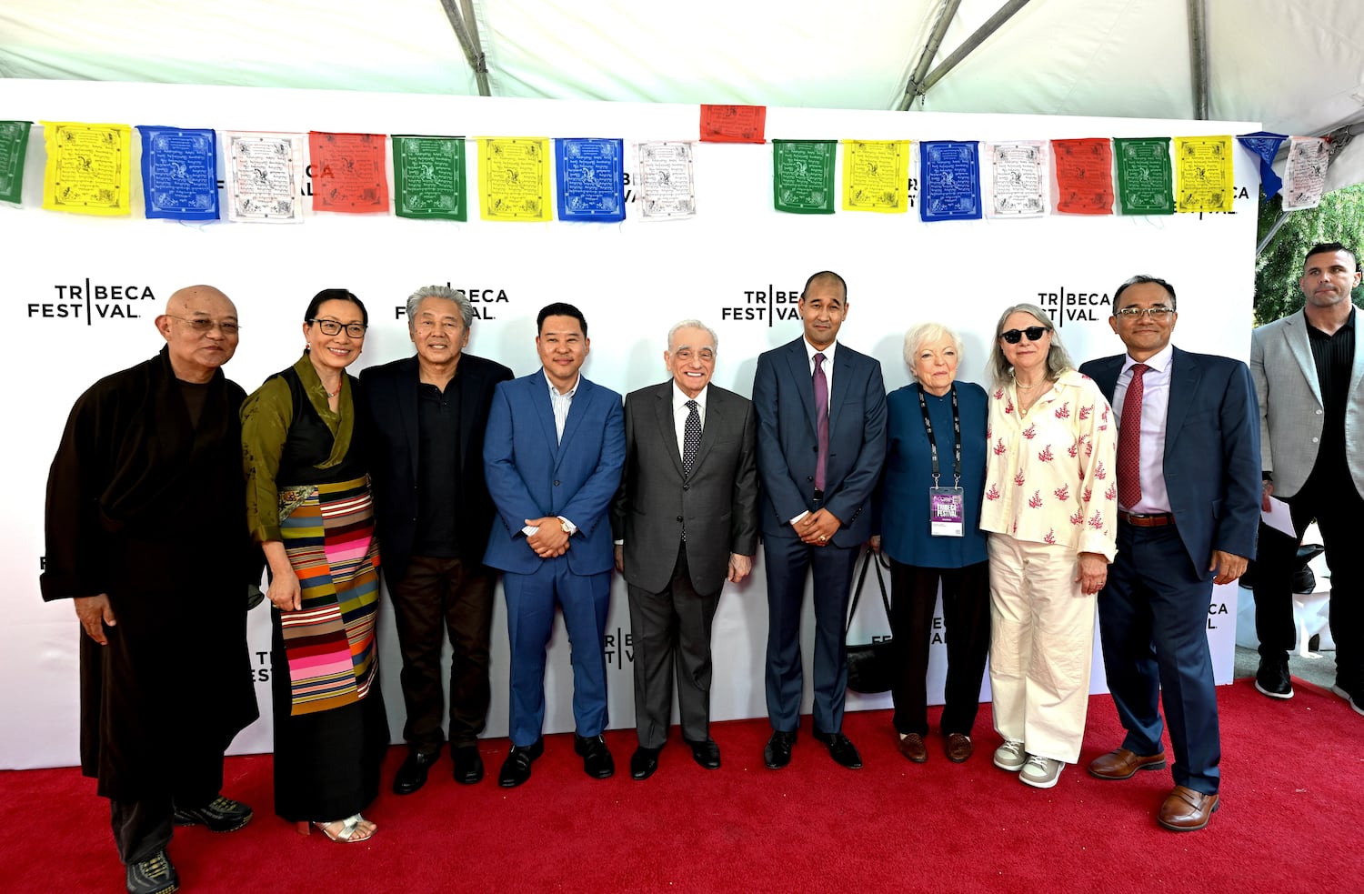Martin Scorsese with the members of the original cast and crew of Kundun at the screening of his 1997 film on the Dalai Lama’s early life at the Tribeca Festival in New York on June 6, 2025.