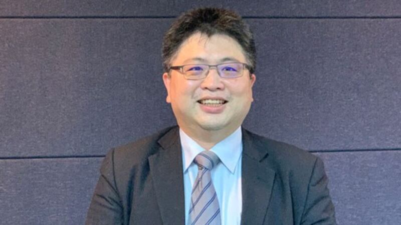 台湾国际法学会副秘书长林廷辉表示，北京将紧缩港人治港、一国两制。(记者 黄春梅摄)