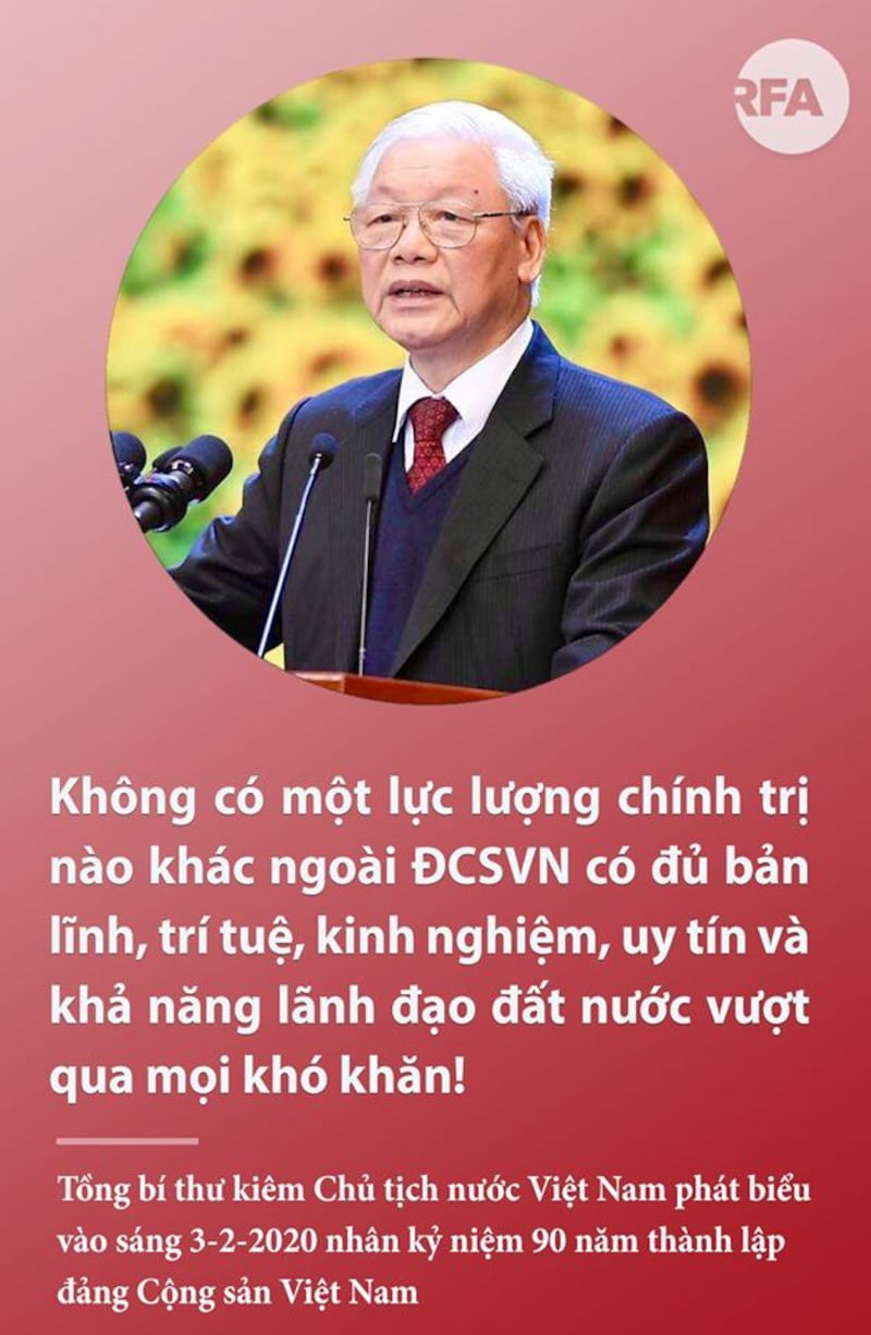 Tổng bí thư Nguyễn Phú Trọng và câu phát biểu nhân kỷ niệm 90 năm thành lập đảng 3/2/2020