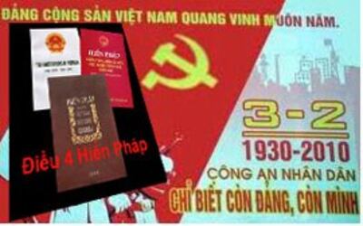 Biểu ngữ của công an Chỉ biết còn đảng còn mình đã nói lên tất cả.