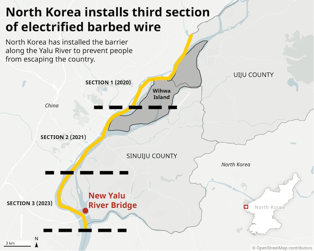 Fence Rfa North Korea installs electric fences around new bridge to China – Radio ...