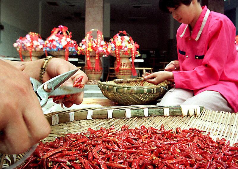 中国辣椒种业发展偏重丰产性，培育抗病虫害品种是当务之急。（法新社）
