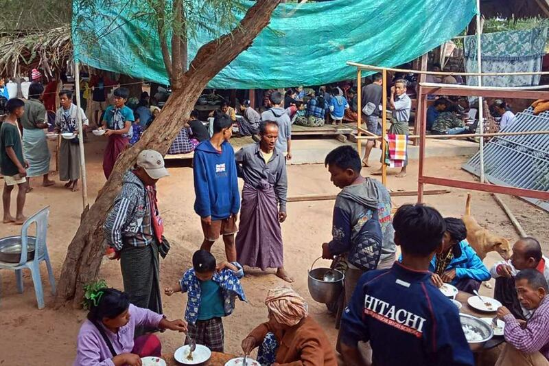 War-displaced persons from Pakokku township, Magway region, Myanmar, Dec. 13, 2024.