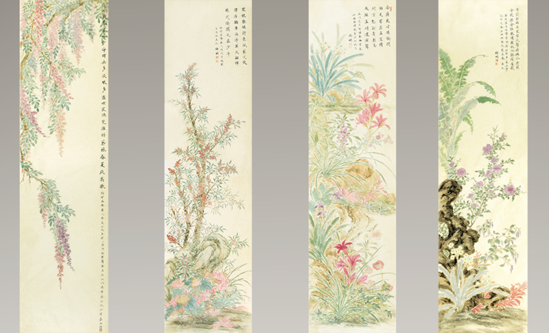 (从左至右) 1. 长安修明创作的有关中国被噤声艺人的屏风作品《致春夏》被微信删除 2. 长安修明创作的有关中国被噤声艺人的屏风作品《致峻纬》被微信删除 3. 长安修明创作的有关中国被噤声艺人的屏风作品《致 孟川》被微信删除 4. 长安修明创作的有关中国被噤声艺人的屏风作品《致 李志》被微信删除