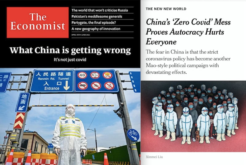 英國的《經濟學人》、美國的《紐約時報》近日先後發表評論，斥責中共總書記習近平施政。（網絡截圖）
