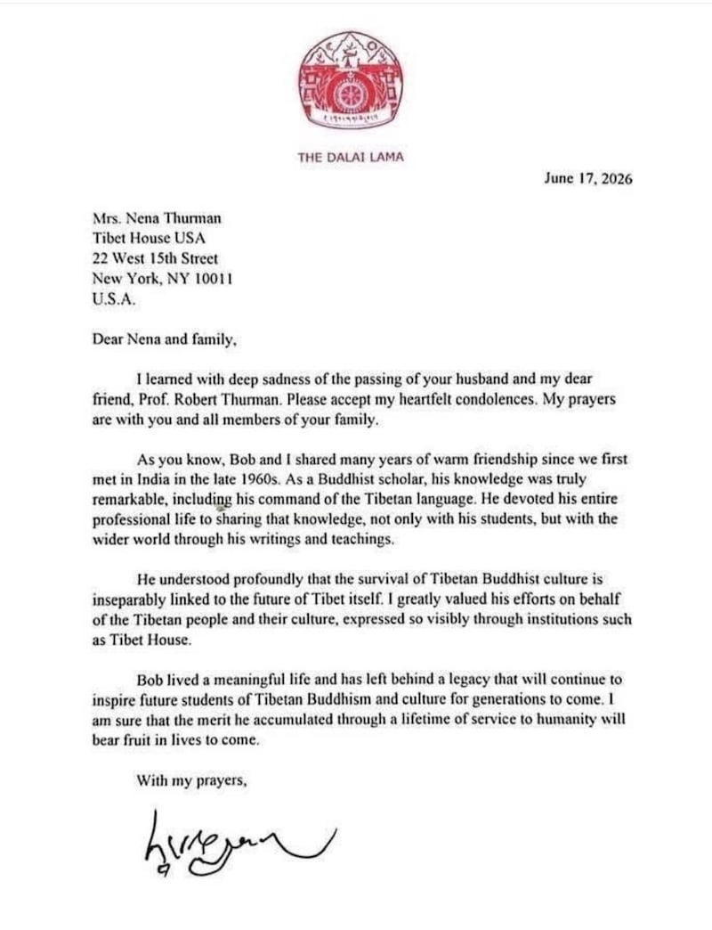 སྤྱི་ནོར་༧གོང་ས་༧སྐྱབས་མགོན་ཆེན་པོ་མཆོག་གིས་བོད་བརྒྱུད་ནང་བསྟན་གྱི་མཁས་དབང་རོ་བྷཊི་ཐར་མན་ (Robert Thurman) ལགས་དགོངས་པ་རྫོགས་པར་ཐུགས་གསོའི་གསུང་འཕྲིན། ༢༠༢༦།༠༦།༡༧