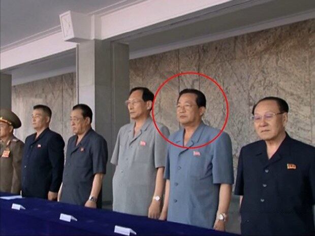 지난해 7월 공개 처형된 김용진 교육부총리(붉은 원) .