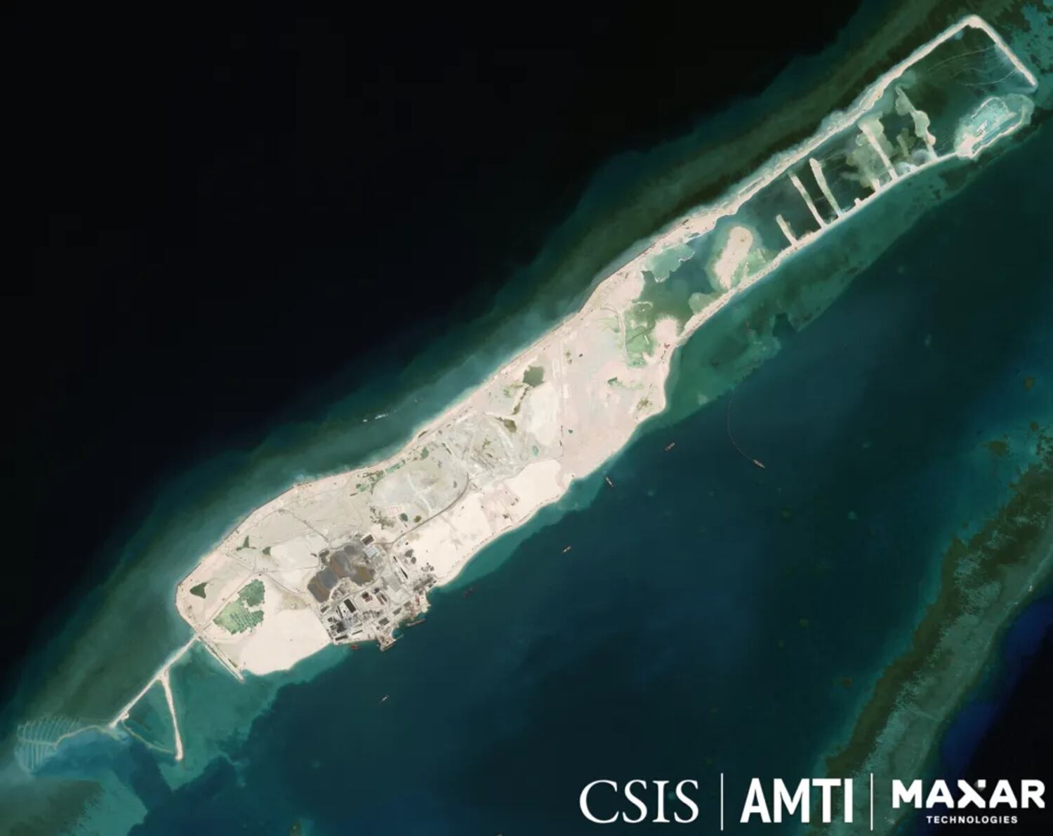 Satellite image of Barque Canada Reef, May 11, 2024.