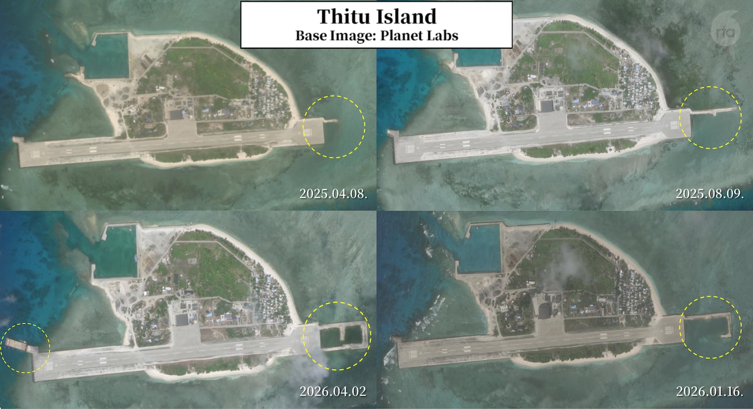 A runway expansion on Thitu Island has been actively underway since early last year.