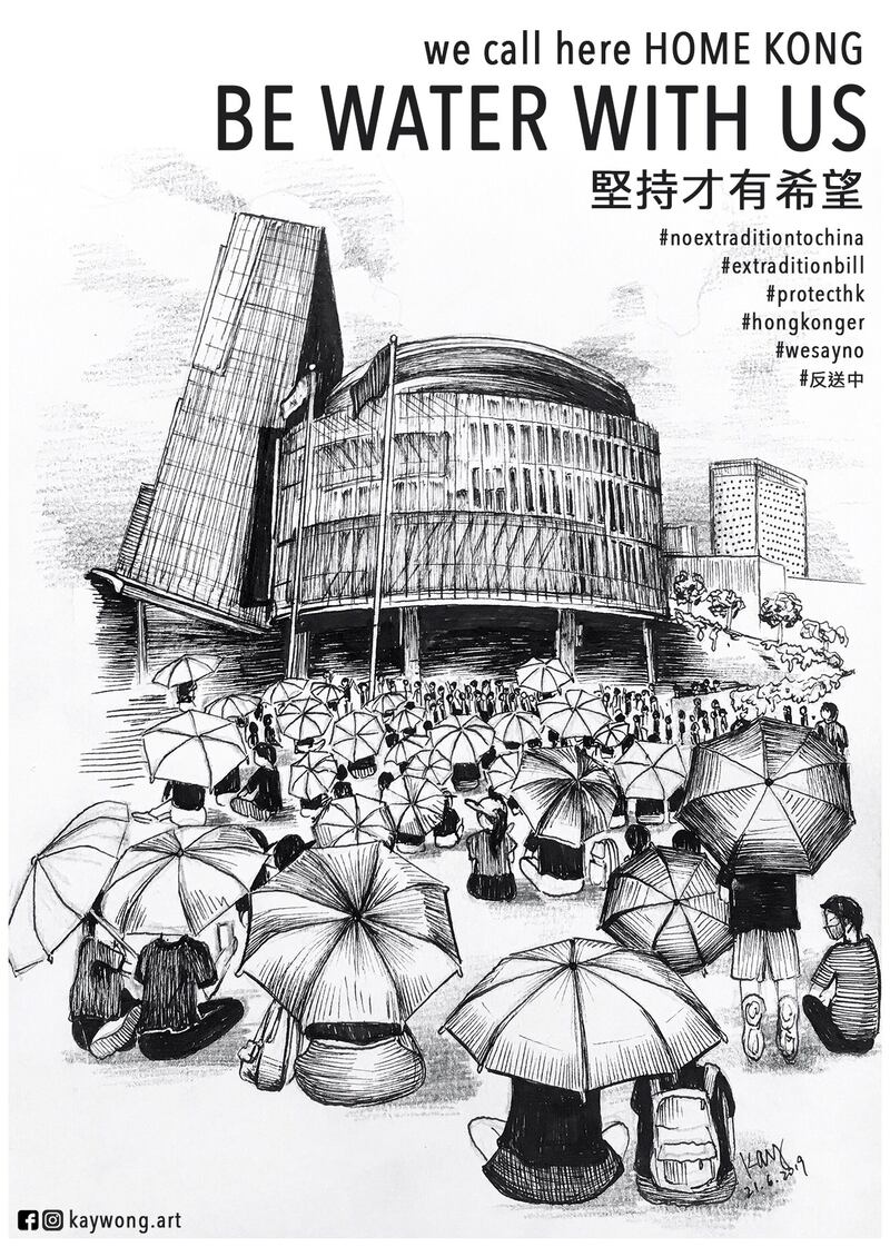 Kay用速写本记录下她所看见的运动时刻。（图片提供／Kay Wong）