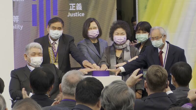 蔡英文10日出席国家人权委员会人权特展。(记者李宗翰摄)