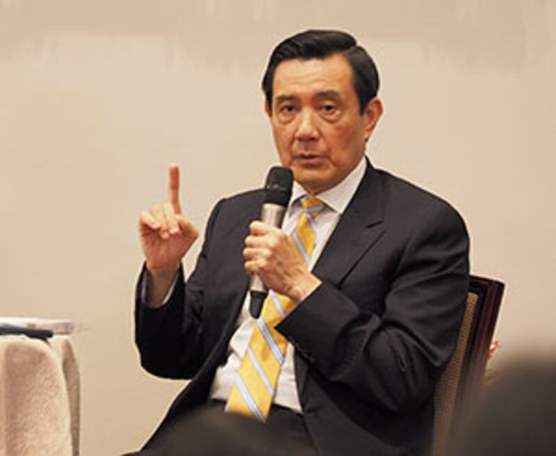 2015年5月18日,馬英九說,即使明年政黨輪替﹐台灣新領導人亦不會輕易否定兩岸「九二共識」。(鍾廣政 攝)