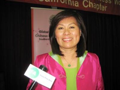 图片：“世华女商会”2012会长郭秀梅指民心所向将决定两岸未来 (记者萧融拍摄)
