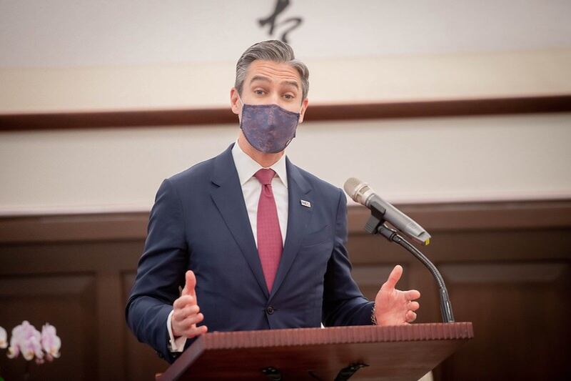 美国国家民主基金会会长威尔森。（台湾总统府提供）