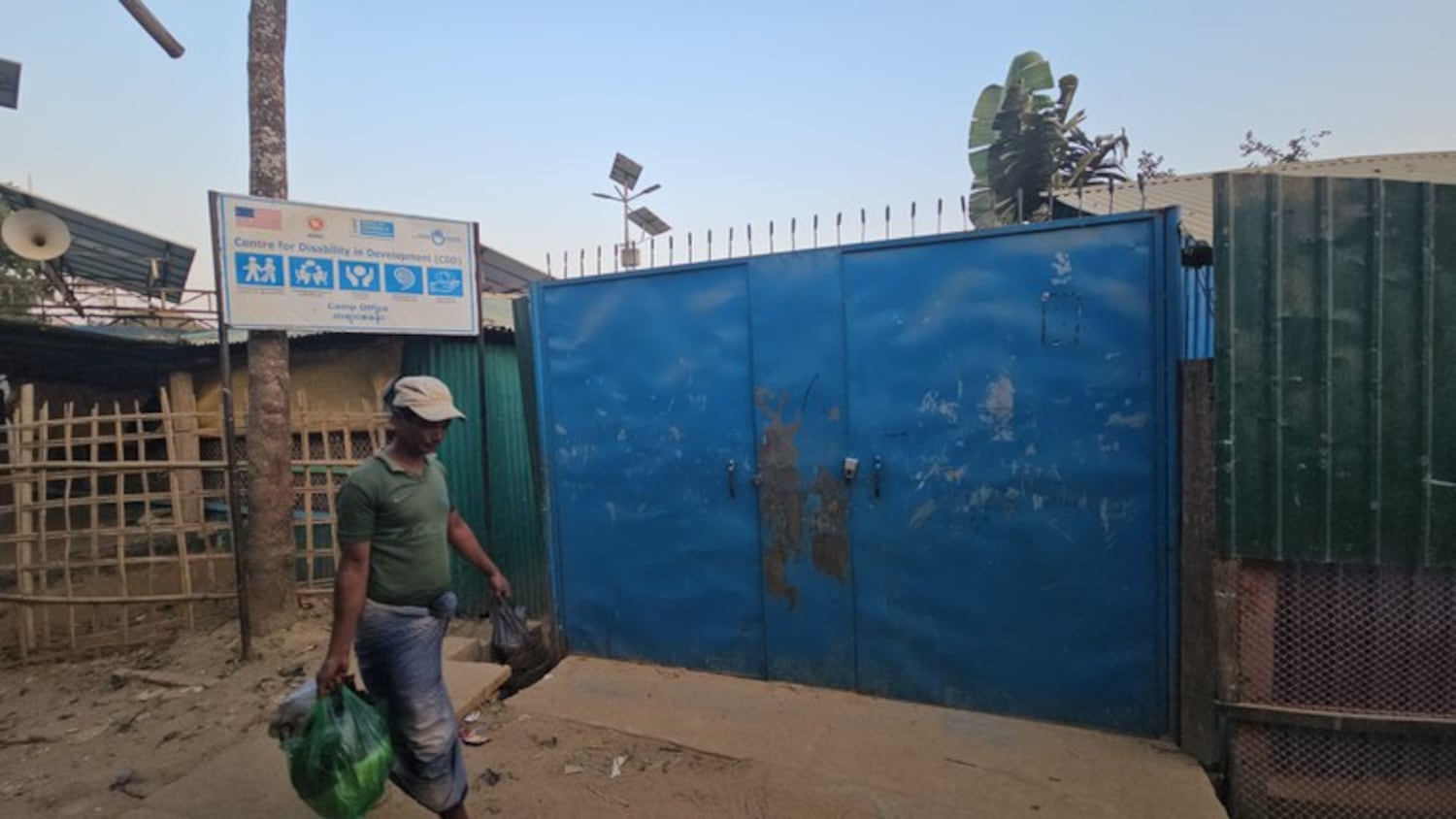 The locked gate of a facility of the Center for Disability in Development in Ukhia, Cox’s Bazar, Bangladesh, Feb. 10, 2025.
