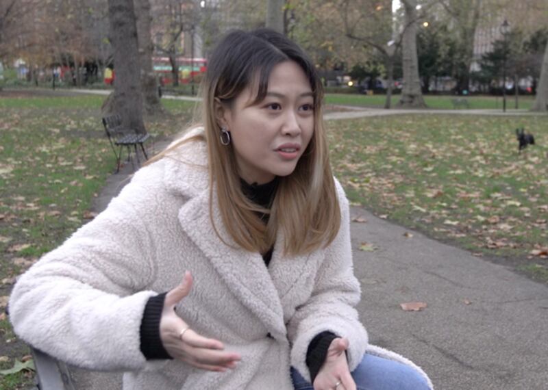 劉珈汶說區議員只是一個名銜,港人身份不會完結。(韋平 攝)
