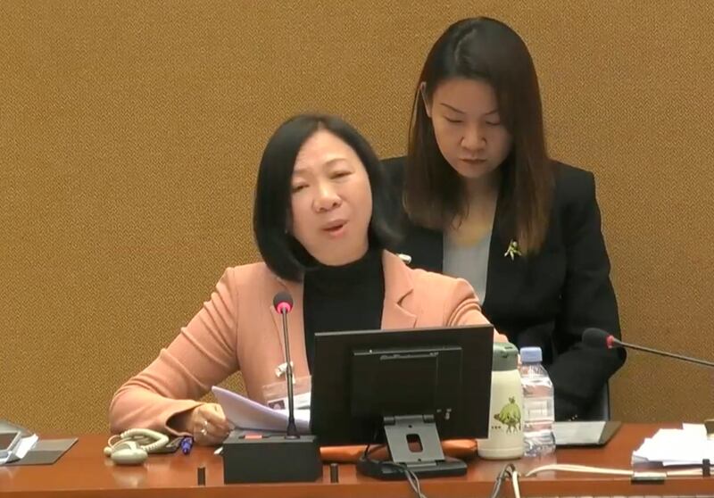 香港代表林雪莉指責非政府組織向聯合國提交的報告是「歪曲敘述」,國際人權組織認為其開創了在國際平台上打壓言論自由的先河。(聯合國官網會議直播截圖)