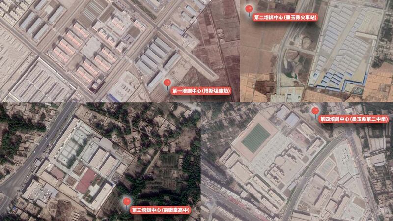 墨玉縣位於新疆維吾爾自治區西南部，有四座集中營。（Uyghur Human Rights Project提供 / 粵語組製圖）