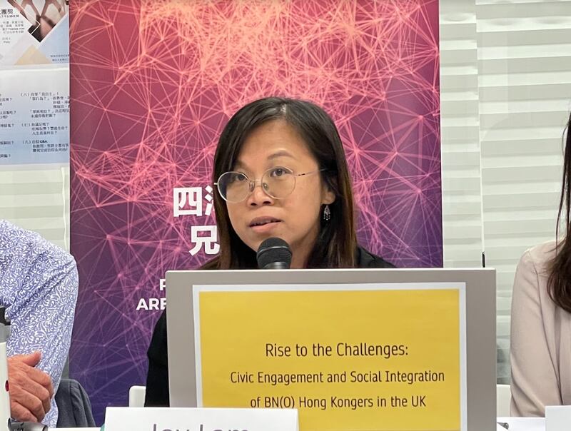 研究團隊成員之一、「迎接香港人計劃」資深社區幹事林麗玲。(呂熙 攝)