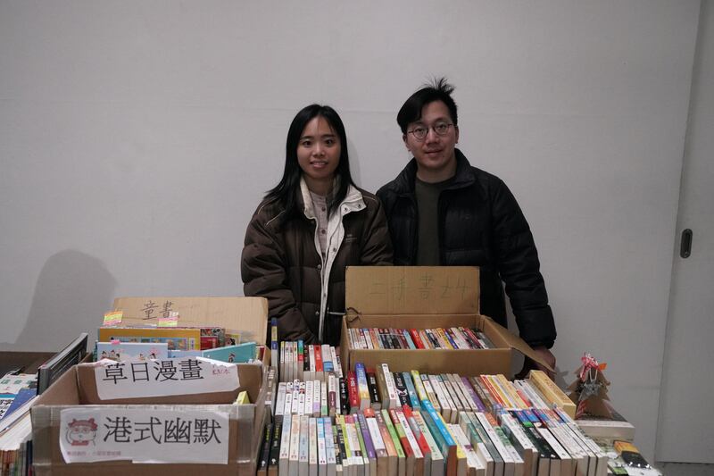 專賣二手書的「千里圖書」在英國開業1年半，今次是第二次參展。（石頭攝）