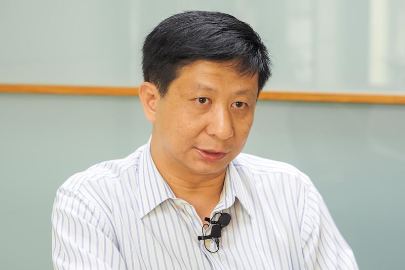 中華戰略前瞻協會研究員揭仲：雲峰飛彈適用於攻擊中國內陸重要軍事目標。（鍾廣政 攝）