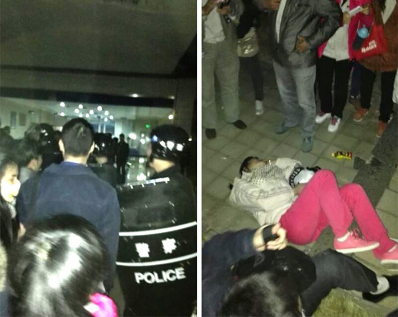 2015年2月5日，工人們聚集在廠房內要求管理層給答覆。廠方卻召喚特警進廠驅趕，與工人發生衝突，最少一名工人受傷入院。(工人攝)