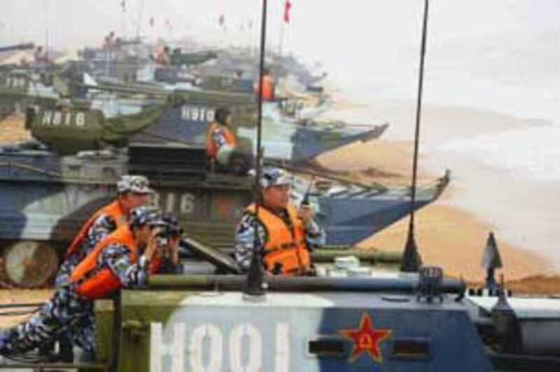 Quân đội Trung Quốc trong một lần tập trận. AFP Photo.