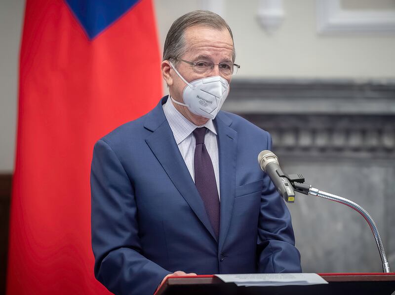 2022年3月2日，美國前參謀首長聯席會議主席馬倫：美國將繼續反對任何片面改變台海現狀行為。（總統府提供）