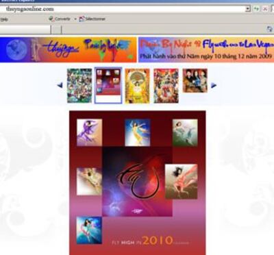 Hình chụp trang web của Thúy Nga Paris