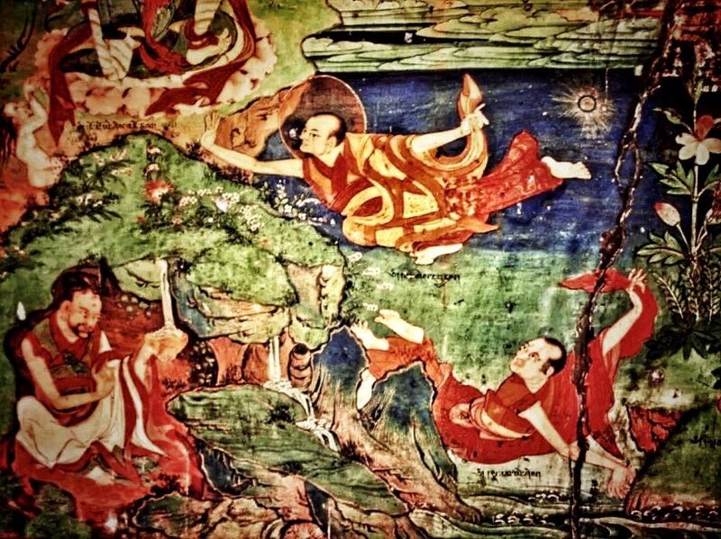 布达拉宫背后的鲁康(鲁神殿)壁画。(图片来自网络)