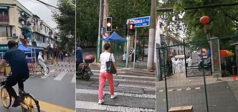 2022年6月2日开始,上海虹口区、静安区等地多个小区被封。(网络图片)