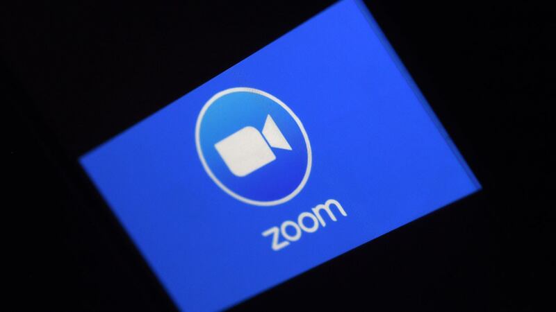 视频会议平台公司Zoom标志。（法新社）