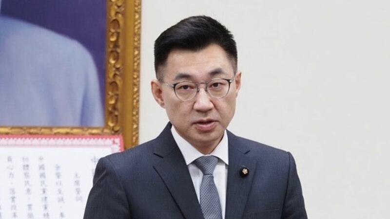 国民党新任主席江启臣。(记者 黄春梅摄)