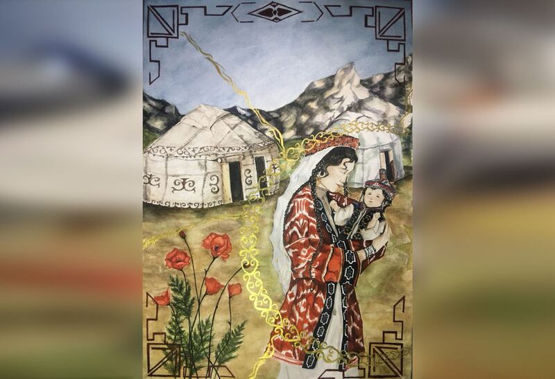 «ئۇيغۇر كوللېكتىپى» (Uyghur Collective) نامى بىلەن تونۇلغان ئۇيغۇر ياشلار گۇرۇپپىسى ئۇيۇشتۇرغان رەسىم سىزىش مۇسابىقىسىدە بىرىنچىلىككە ئېرىشكەن رەسىم. 2024-يىلى يانۋار.