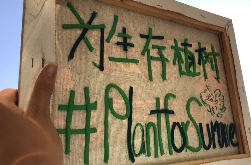 为了拯救地球,欧泓奕发起“为生存植树”。(翻摄自欧泓奕推特)