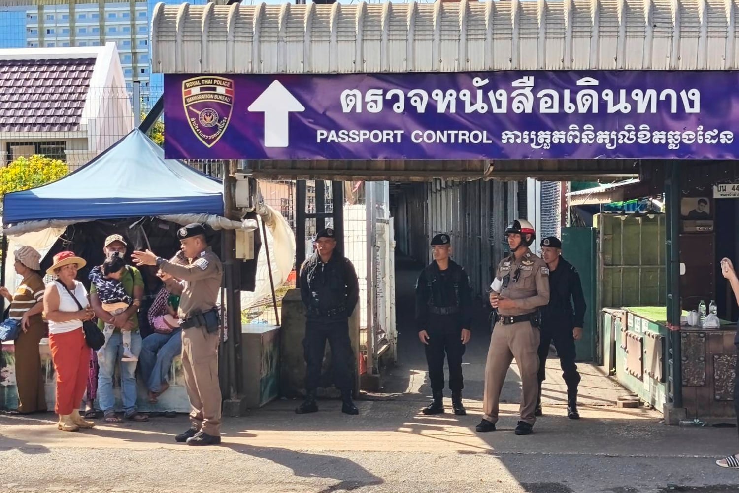 This photo released by Royal Thai Army shows a border checkpoint between Thailand and Cambodia, in Sa Kaeo, Thailand, June 24, 2025.