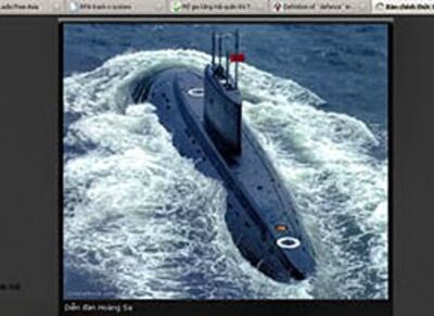 Tàu ngầm loại kilo 636 Việt Nam mua của Nga. RFA-Screen cap/ hoangsa.org 