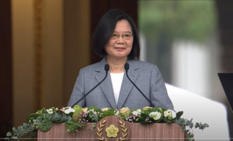 520蔡英文总统发表第二任期就职演说。她希望未来4年台湾能在印太地区的和平、稳定与繁荣，扮演更积极的角色。（视频截图）