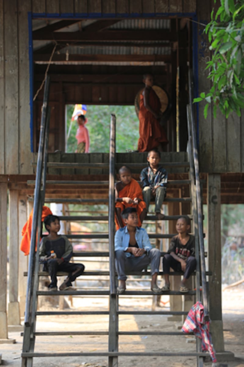 ២៧-មីនា-២០១៦៖ សាលាឆាន់នៃវត្តរស្មីសាមគ្គីរតនារាម នៅភូមិក្បាលរមាស ខេត្តស្ទឹងត្រែង។ RFA/Chuop Sereyroth