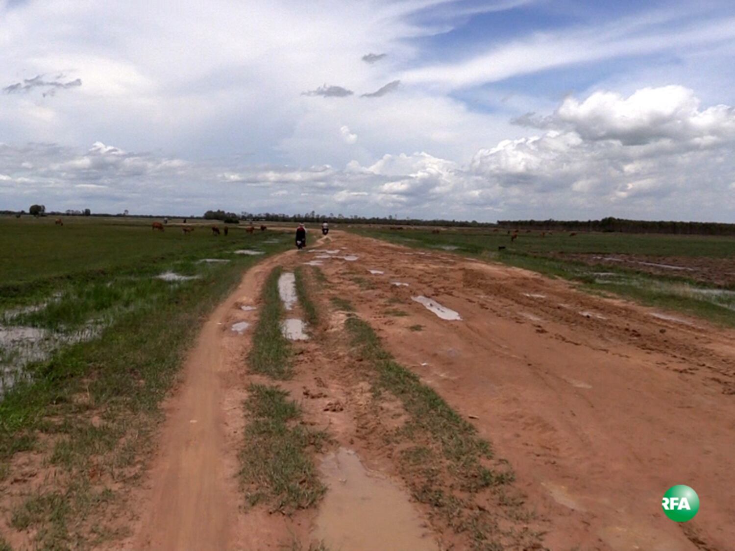 ផ្លូវ​ក្នុង​ភូមិ​នា​សង្កាត់​ប្រាសាទ ក្រុង​បាវិត ខេត្ត​ស្វាយរៀង ថ្ងៃ​ទី​១១ ខែ​សីហា ឆ្នាំ​២០១៦។ RFA/Choup Sereyroth